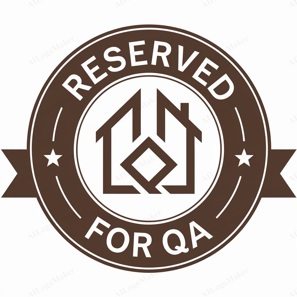 A brown and white logo that says "RESERVED FOR QA".
